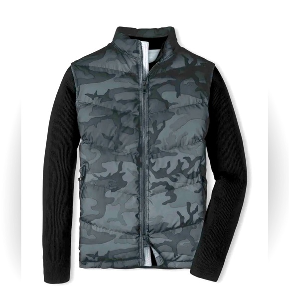 Peter Millar Other - NWT Peter Millar Crown Men’s Grey Camo Iron Reflective Apres Ski Puffer Vest